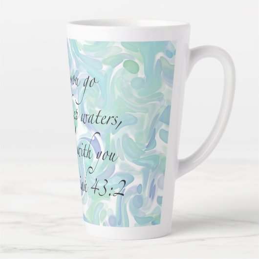 Isaiah 43:2 Als je gaat... Latte Mok (Rechts)