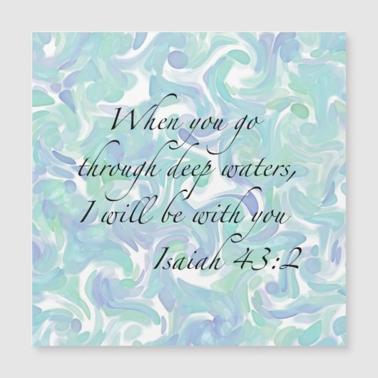 Isaiah 43:2 Als je gaat... Magnetische Kaart (Voorkant)