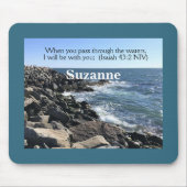 Isaiah 43:2 ik zal met je foto van de oceaan zijn muismat (Voorkant)