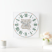 Isaiah 43:2 KJV Bible Verse Roman Numeral Vierkante Klok (Huis)