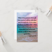 Isaiah 43:2 KJV Bijbel Verse Pic Flat Greeting Kaart (Voorkant / Achterkant in situ)