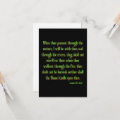 Isaiah 43:2 KJV Bijbel Wenskaart met scripts Kaart (Voorkant / Achterkant in situ)