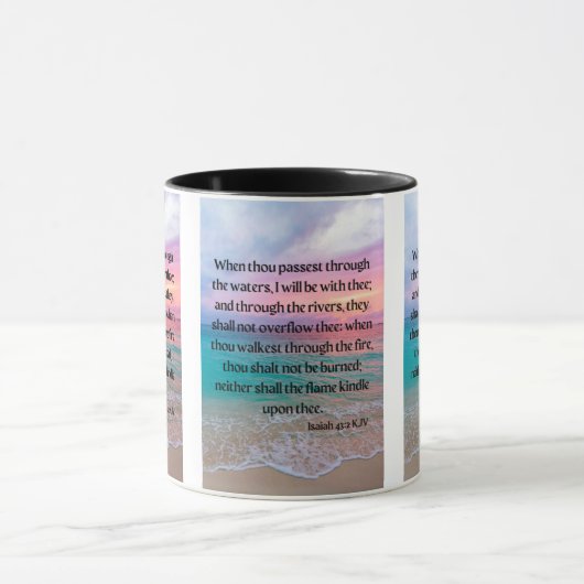 Isaiah 43:2 KJV Bijbelverse Pic Two-Tone Mok (Midden)