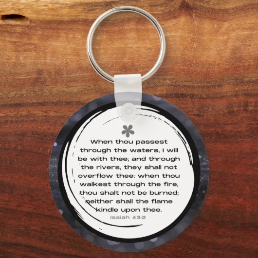 Isaiah 43:2 KJV Sleutelhanger | Schrift (Voorkant)