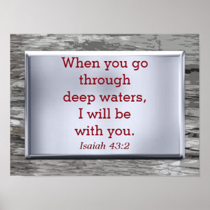 Isaiah 43:2 - kunstdruk poster