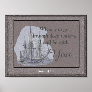 Isaiah 43:2 — kunstdruk poster