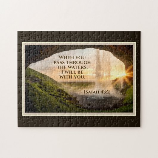 Isaiah 43:2 Wanneer je door de bijbel van de water Legpuzzel (Horizontaal)