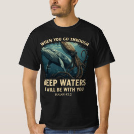Isaiah 43:2 Whale Deep Waters Christian T-shirt