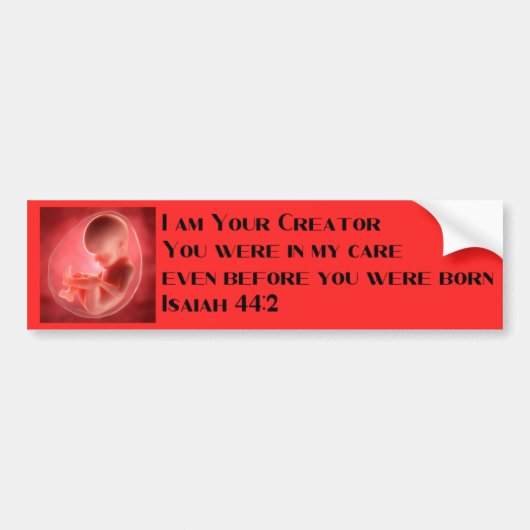 Isaiah 44:2 Pro Life Bumpersticker (Voorkant)