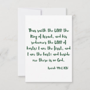 Isaiah 44:6 KJV Bijbel Vast Wenskaart Kaart
