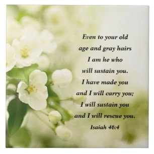 Isaiah 46:4 Ik ben Hij die je zal ondersteunen Tegeltje