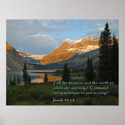 Isaiah 49:13 Mountain Sunset Poster (Voorkant)