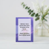 Isaiah 49:16 Behold, ik heb je gegraven op de Informatiekaartje (Staand voorkant)