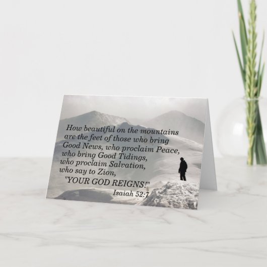 Isaiah 52:7 Hoe mooi op de bergen zijn de Kaart (Voorkant)