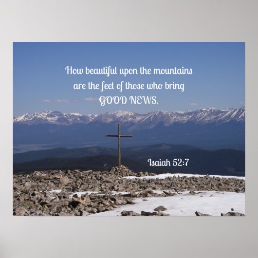Isaiah 52:7 Hoe mooi op de bergen zijn de Poster (Voorkant)