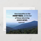 Isaiah 52:7 Hoe mooi zijn de bergen? Briefkaart (Voorkant / Achterkant)