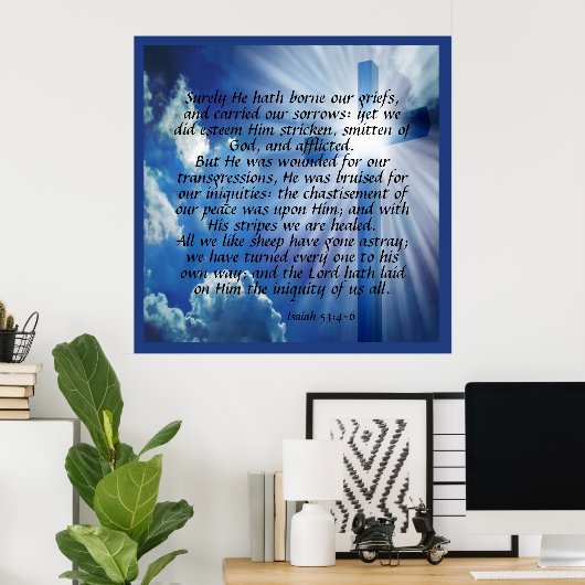 Isaiah 53:4-6 poster (Thuiskantoor)