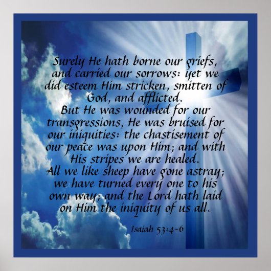 Isaiah 53:4-6 poster (Voorkant)