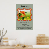 Isaiah 53:5 Gele en zwarte kanarie spotvogel Poster (Keuken)