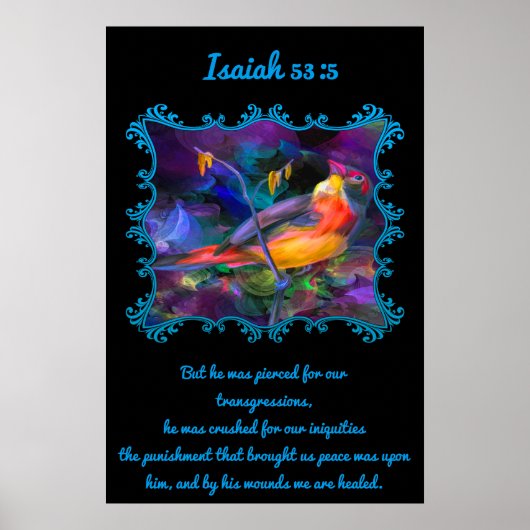 Isaiah 53:5 Mooie regenboogkleurige mug Poster (Voorkant)