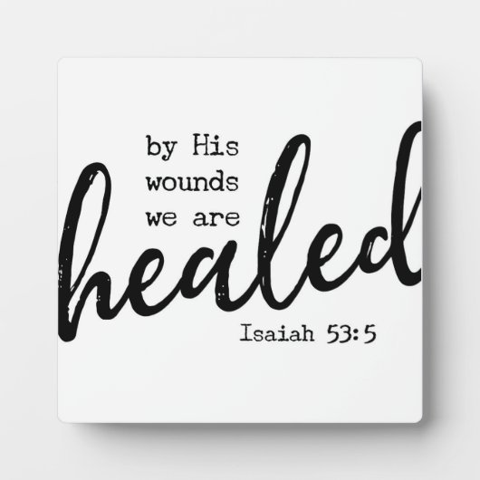 Isaiah 53:5 Verwarmde Bijbelschottenschets Fotoplaat (Voorkant)