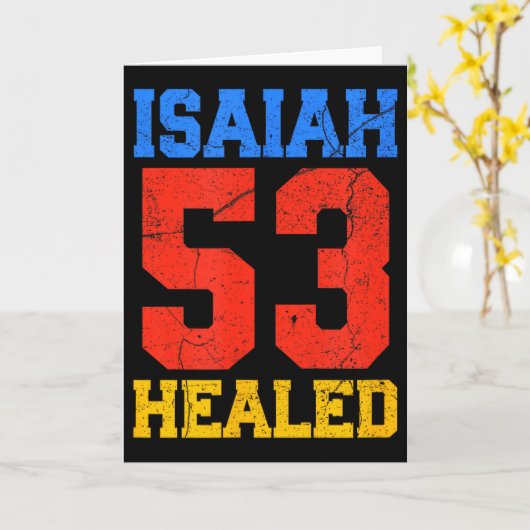 Isaiah 53 Healed Christian Inspirational  Kaart (Gele Bloem)
