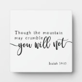 Isaiah 54:10 Bijbelscriptpatroon handschrift Fotoplaat (Voorkant)