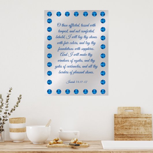 Isaiah 54:11-12 Poster (Keuken)