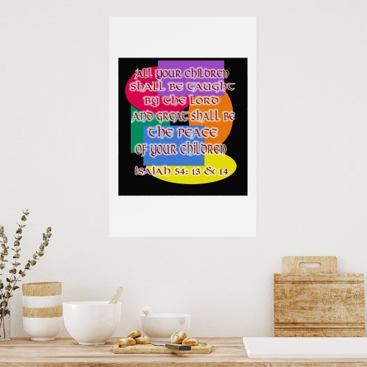 Isaiah 54 13 & 14 poster (Keuken)