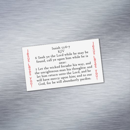 Isaiah 55:6-7-zaadkaartmagneet magnetisch visitekaartje (Voorbeeld)
