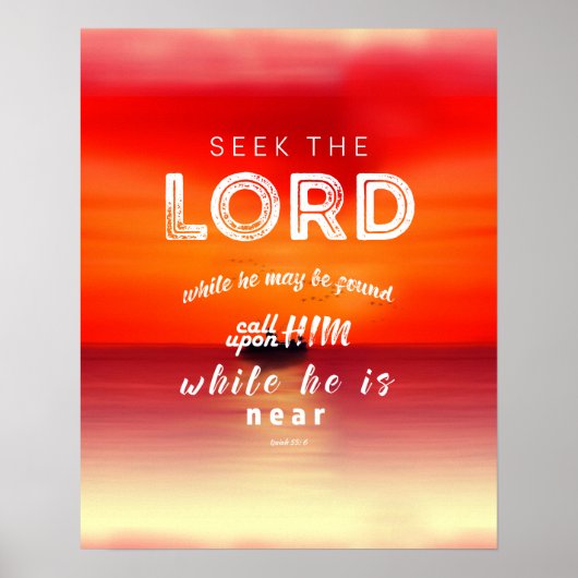 Isaiah 55: 6 bijbelse geschenken voor geschriften poster (Voorkant)