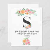 Isaiah 55:6, Letter S, waterverf-scriptkaart (Voorkant / Achterkant)