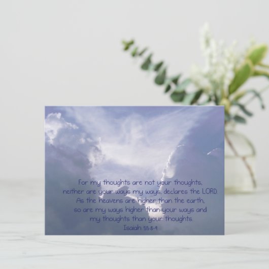 Isaiah 55 Bijbelse Scriptviering van het leven Kaart (Staand voorkant)