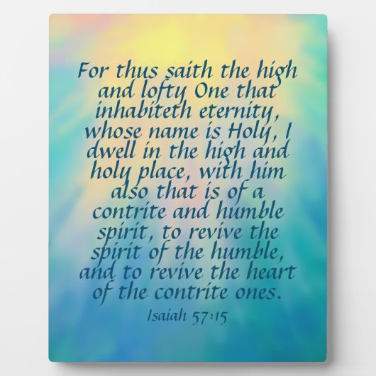 Isaiah 57:15 fotoplaat (Voorkant)