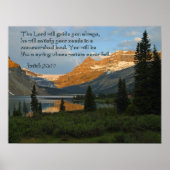 Isaiah 58:11 Mountain Sunset Poster (Voorkant)