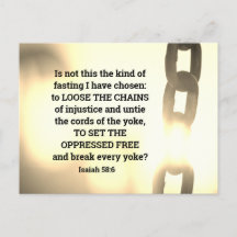 Isaiah 58:6 Soort vasten Ik heb gekozen
