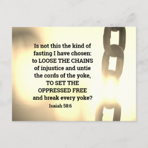 Isaiah 58:6 Soort vasten Ik heb gekozen Briefkaart