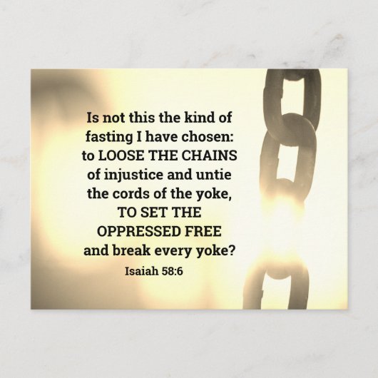 Isaiah 58:6 Soort vasten Ik heb gekozen Briefkaart (Voorkant)