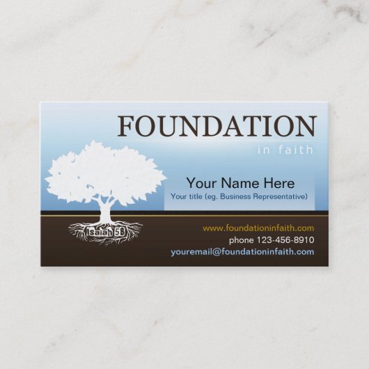 Isaiah 58 Foundation Faith Business Card Template Visitekaartje (Voorkant)