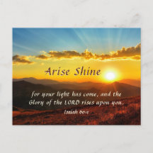 Isaiah 60:1 Arise Shine Uw licht is bijbel geworde