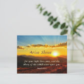 Isaiah 60:1 Arise Shine Uw licht is bijbel geworde Briefkaart (Staand voorkant)