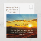 Isaiah 60:1 Arise Shine Uw licht is bijbel geworde Briefkaart (Voorkant / Achterkant)