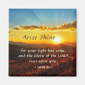 Isaiah 60:1 Arise Shine Uw licht is bijbel geworde Magneet (Voorkant)