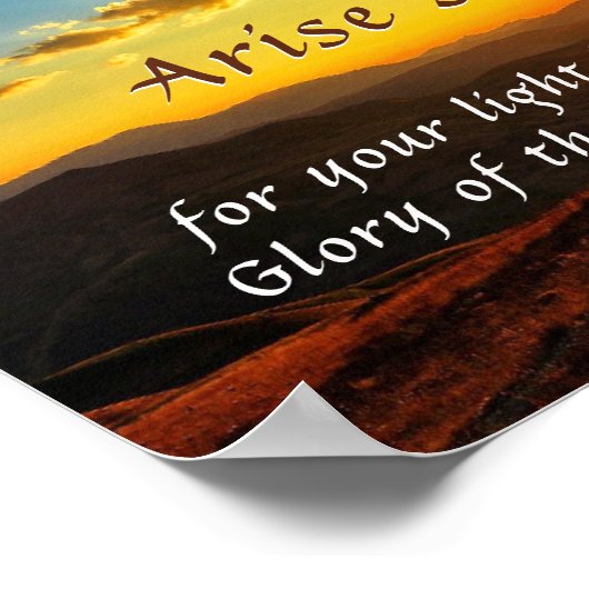 Isaiah 60:1 Arise Shine Uw licht is bijbel geworde Poster (Hoek)