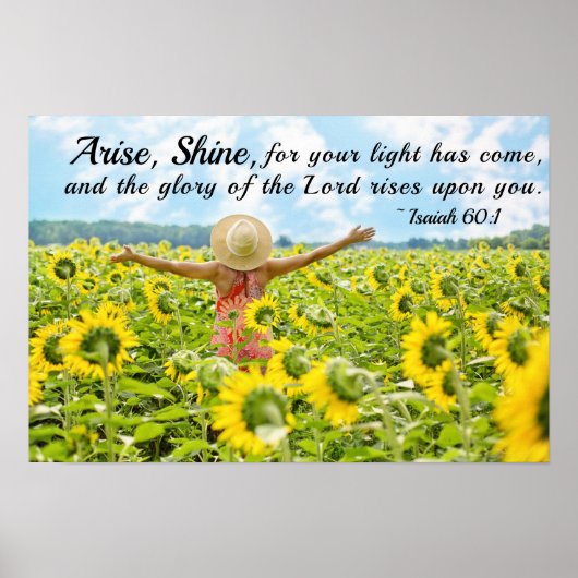 Isaiah 60:1 Arise Shine voor Uw licht is gekomen Poster (Voorkant)