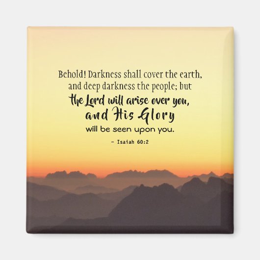 Isaiah 60:2 Darkness bedekt de aardBijbel Magneet (Voorkant)