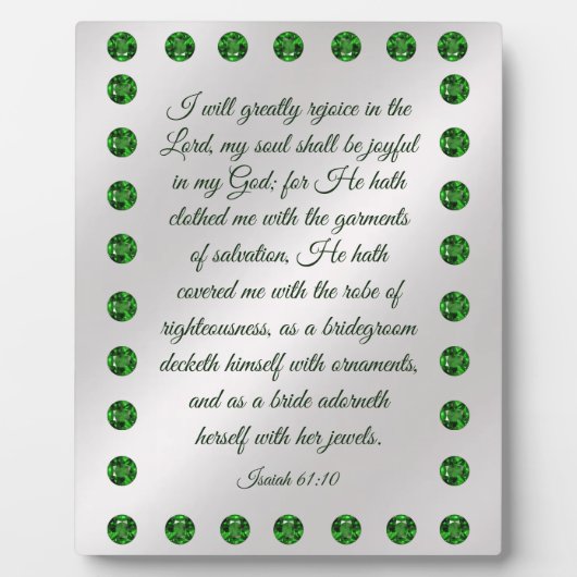 Isaiah 61:10 Plaque Fotoplaat (Voorkant)