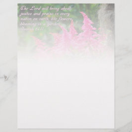 Isaiah 61:11 Roze Floral Inspirerend Briefhoofd