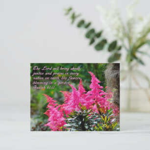 Isaiah 61:11 Roze Floral Inspirerend Briefkaart