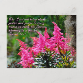 Isaiah 61:11 Roze Floral Inspirerend Briefkaart